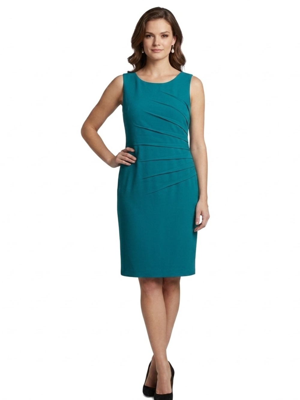 CALVIN KLEIN Women’s Sleeveless Teal Sheath Dress Classic Work & Event Size 6